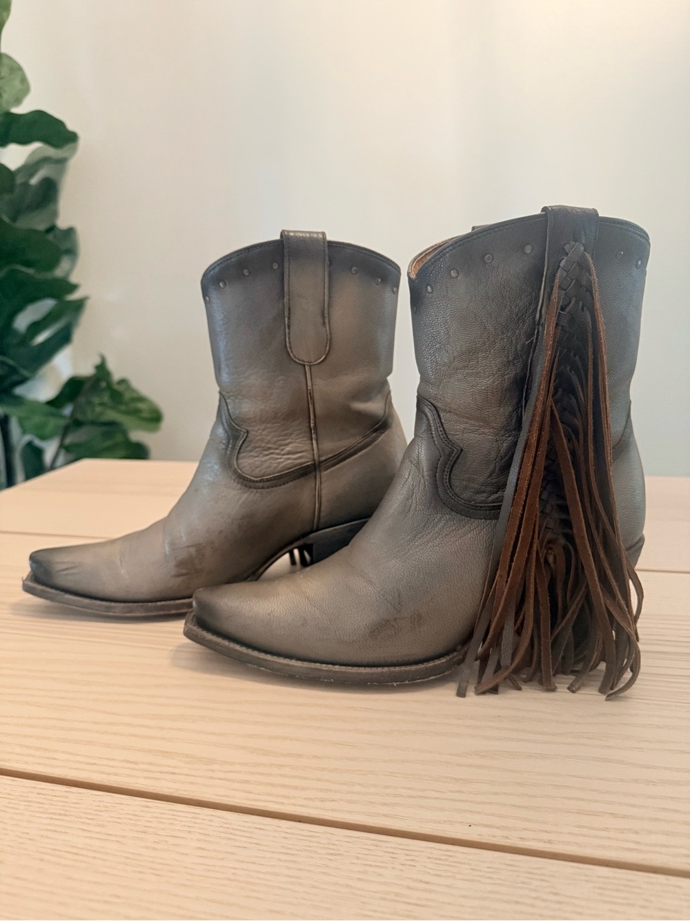 Idyllwind Plaity Please Gunmetal Braided Fringe Booties Womens 9 Miranda Lambert - Picture 3 of 9
